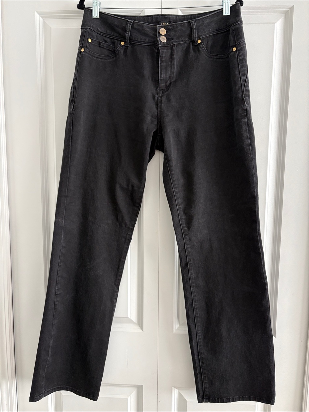 Iman Charcoal Black Straight Leg Jeans Size 14